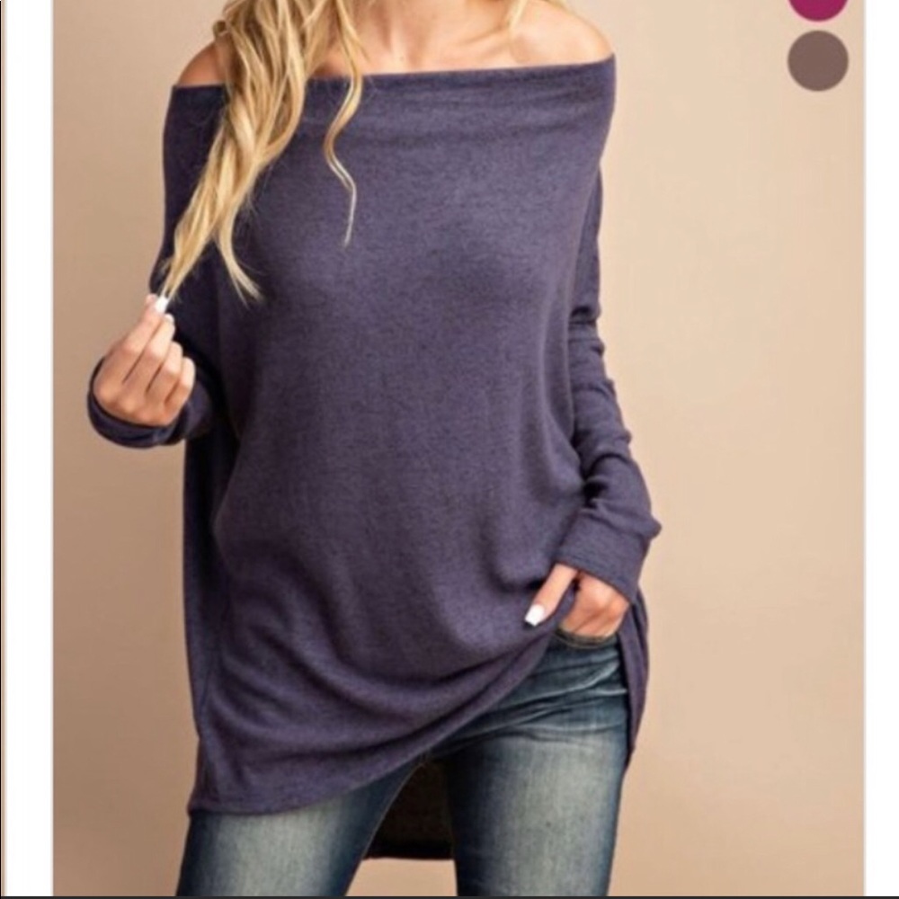 💃🏻Marled Knit off Shoulder Top - Picture 3 of 3